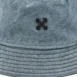 Pre Owned Off White Blue Washed Denim Bucket Hat One Size