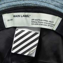 Pre Owned Off White Blue Washed Denim Bucket Hat One Size