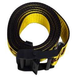 Pre Owned Off-White Yellow/Black Nylon Industrial Belt 200 CM