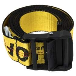 Pre Owned Off-White Yellow/Black Nylon Industrial Belt 200 CM