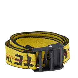Pre Owned Off-White Yellow-Black Nylon Classic Industrial Belt 200 CM