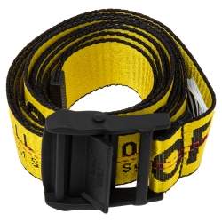 Pre Owned Off-White Yellow/Black Nylon Classic Industrial Belt