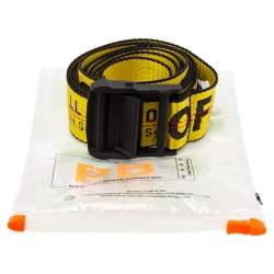 Pre Owned Off-White Yellow/Black Nylon Classic Industrial Belt