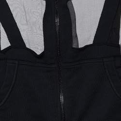 Off-White Black Organza & Knit Hoodie Zip-Up Jacket M