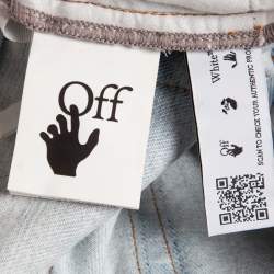 Pre Owned Off-White Blue Denim Diag Straight Shorts S