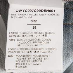 Pre Owned Off-White Blue Denim Diag Straight Shorts S