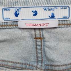 Pre Owned Off-White Blue Denim Diag Straight Shorts S