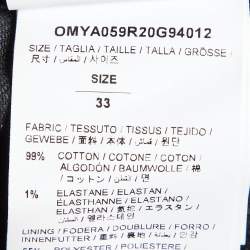 Pre Owned Off-White Black Embroidered Denim Flared Jeans XL Waist 33"