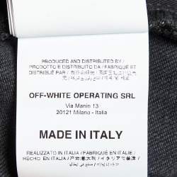 Pre Owned Off-White Black Embroidered Denim Flared Jeans XL Waist 33"