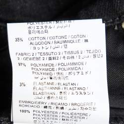 Pre Owned Off-White Black Embroidered Denim Flared Jeans XL Waist 33"