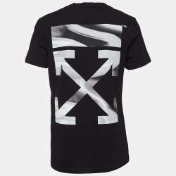Pre Owned Off-White Black Liquid Melt Arrow Logo Cotton T-Shirt S