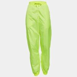 Off-White Fluorescent Green Synthetic Joggers M