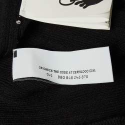 Pre Owned Off-White Logo Print Black Rib Knit Bodycon Dress M