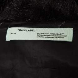 Off-White Black Faux Fur Front Open Overcoat M