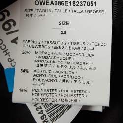 Off-White Black Faux Fur Front Open Overcoat M