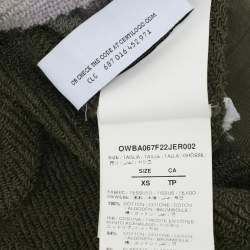 Pre Owned Off-White Green Tie Dye Cotton Knit Crew Neck Sweatshirt XS
