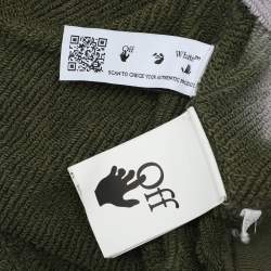 Pre Owned Off-White Green Tie Dye Cotton Knit Crew Neck Sweatshirt XS
