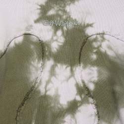 Pre Owned Off-White Green Tie Dye Cotton Knit Crew Neck Sweatshirt XS