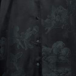 Pre Owned Off-White Seasonal Black Satin Jacquard Shirt M