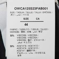 Pre Owned Off-White Seasonal Black Satin Jacquard Wide Leg Trousers M