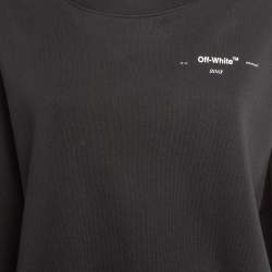 Off-White Black Leaves Arrows Embossed Crewneck Sweatshirt M