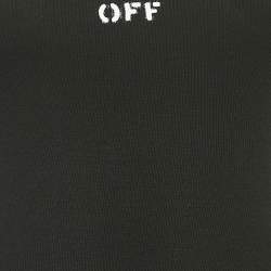 Pre Owned Off-White Black Logo Print Rib Knit Tank Dress XS