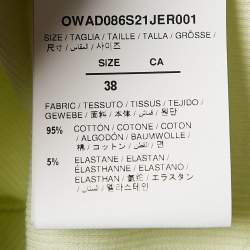 Pre Owned Off-White Green Logo Print Rib Knit Crop Tank Top S