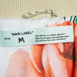 Pre Owned Off-White Cream Synthetic Quilted Down Puffer Jacket S