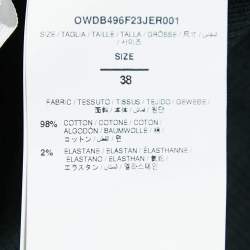 Off-White Black Logo Print Cotton Rib Knit Mini Dress S