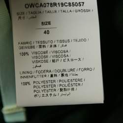 Pre Owned Off-White Black Logo Stripe Satin Flared Trousers M