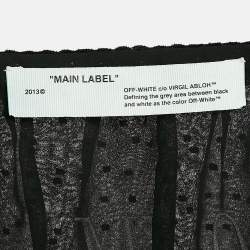 Pre Owned Off-White Black Swiss Dot Crepe Ruffled Wrap Maxi Dress M