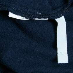 Pre Owned Off-White Navy Blue Cotton Knit Adjustable Waist Short Dress M