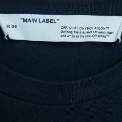 Pre Owned Off-White Navy Blue Cotton Knit Adjustable Waist Short Dress M