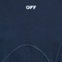 Pre Owned Off-White Navy Blue Cotton Knit Adjustable Waist Short Dress M