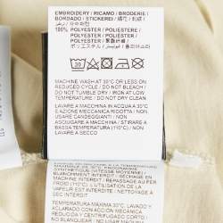 Off-White Cream Embroidered Jersey Crew Neck T-Shirt S