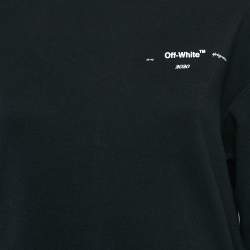 Off-White Black Puzzle Arrow Print Cotton Knit Mini Dress S