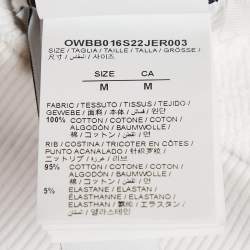 Pre Owned Off-White White Logo Embellished Cotton Hoodie M