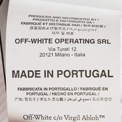 Pre Owned Off-White White Logo Embellished Cotton Hoodie M