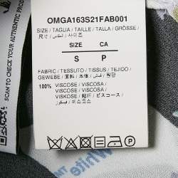 Off-White Check Floral Print Crepe Shirt S