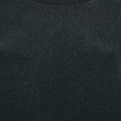 Off-White Black Stretch Knit Little Black Midi Dress L