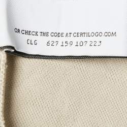 Off-White Neutral Cream Monogram Jersey Slit Detail Leggings XS