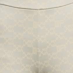 Off-White Neutral Cream Monogram Jersey Slit Detail Leggings XS