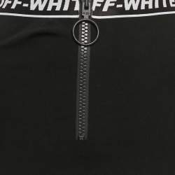 Pre Owned Off-White Black Jersey Logo Waist Detail Midi Performance Skirt S