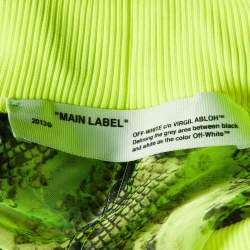 Off-White Neon Yellow Snake Print Organza Sheer Joggers M