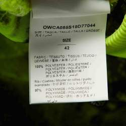 Off-White Neon Yellow Snake Print Organza Sheer Joggers M