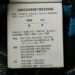 Pre Owned Off-White Blue Printed Checked Flannel Oversized Shirt S