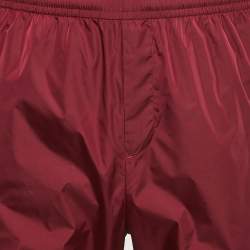 Off-White Dark Red Nylon Zip-Up Detail Joggers L