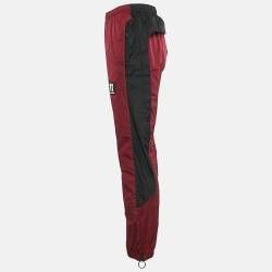 Off-White Dark Red Nylon Zip-Up Detail Joggers L