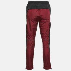 Off-White Dark Red Nylon Zip-Up Detail Joggers L