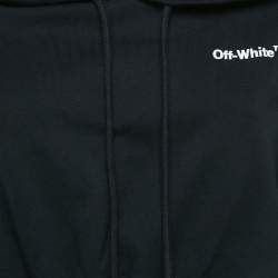 Pre Owned Off-White Black Cotton Hooded Crop Sweatshirt M